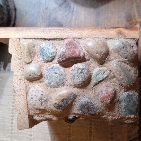 Rustic Stone and Wood Handmade Birdhouse - Picture 3 of 8